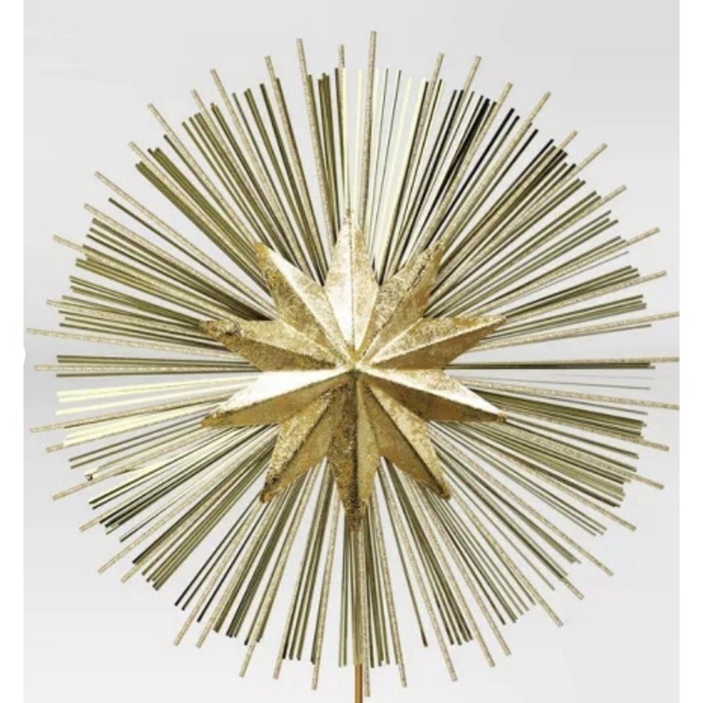 Wondershop Christmas Tree Topper Gold Glitter Starburst Unlit Target EXCL. NEW